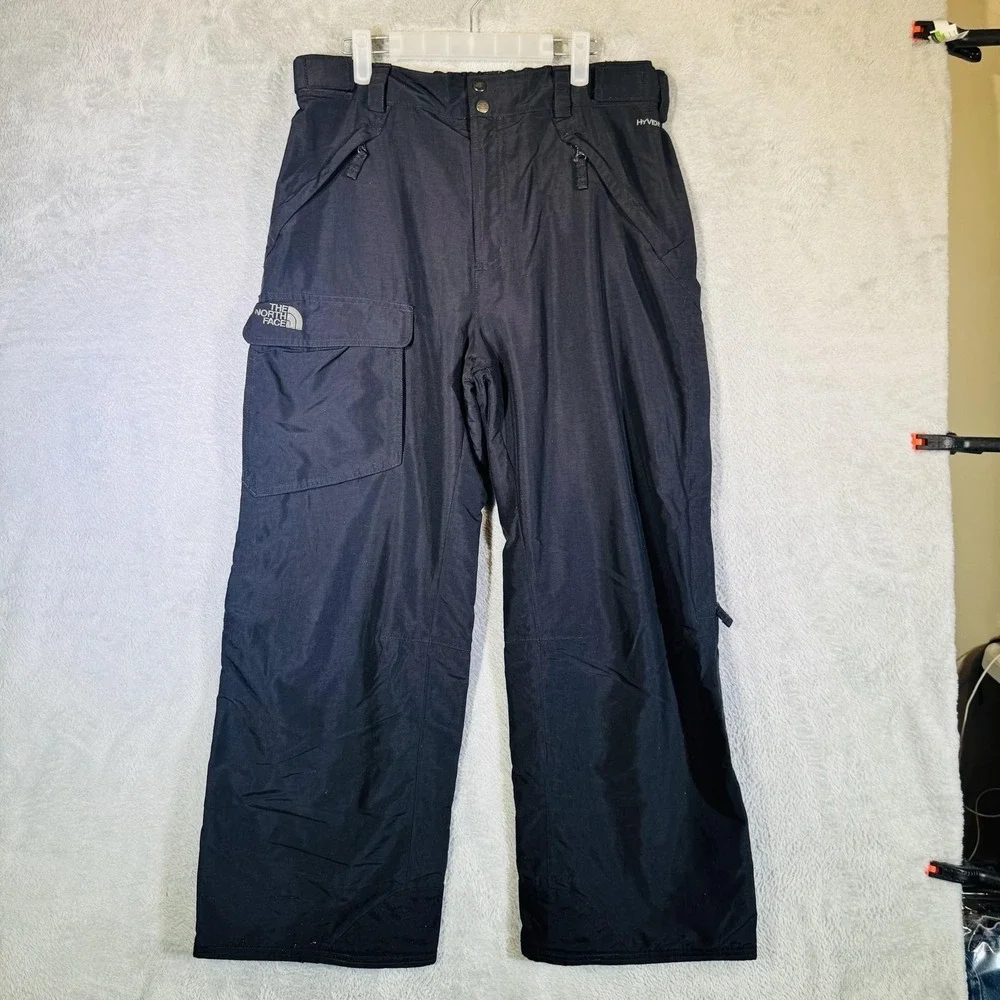 The North Face Pants Mens Large Short Black HyVent Waterproof Ski Insulated Snow